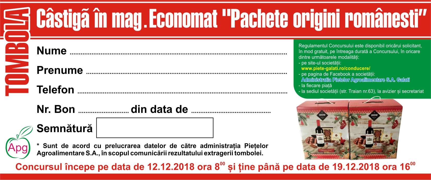 Bilete Tombola economat spate