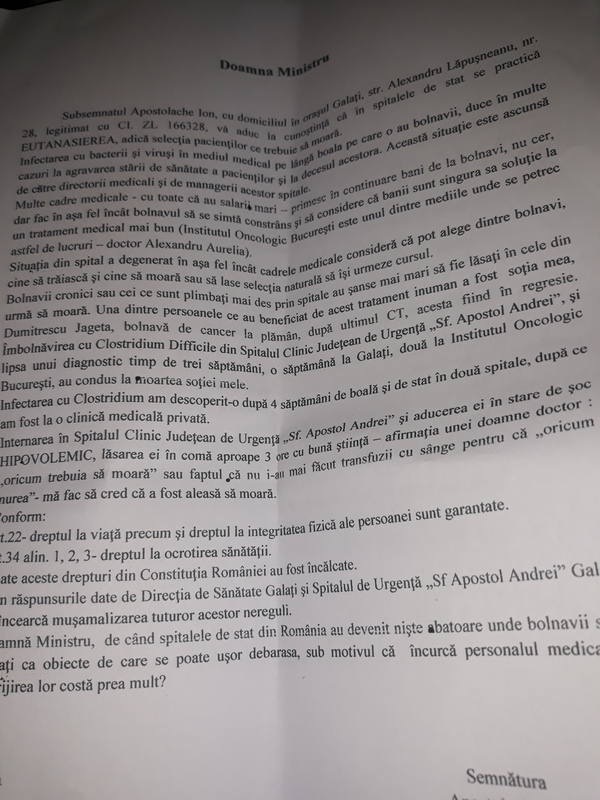 scrisoare ministru