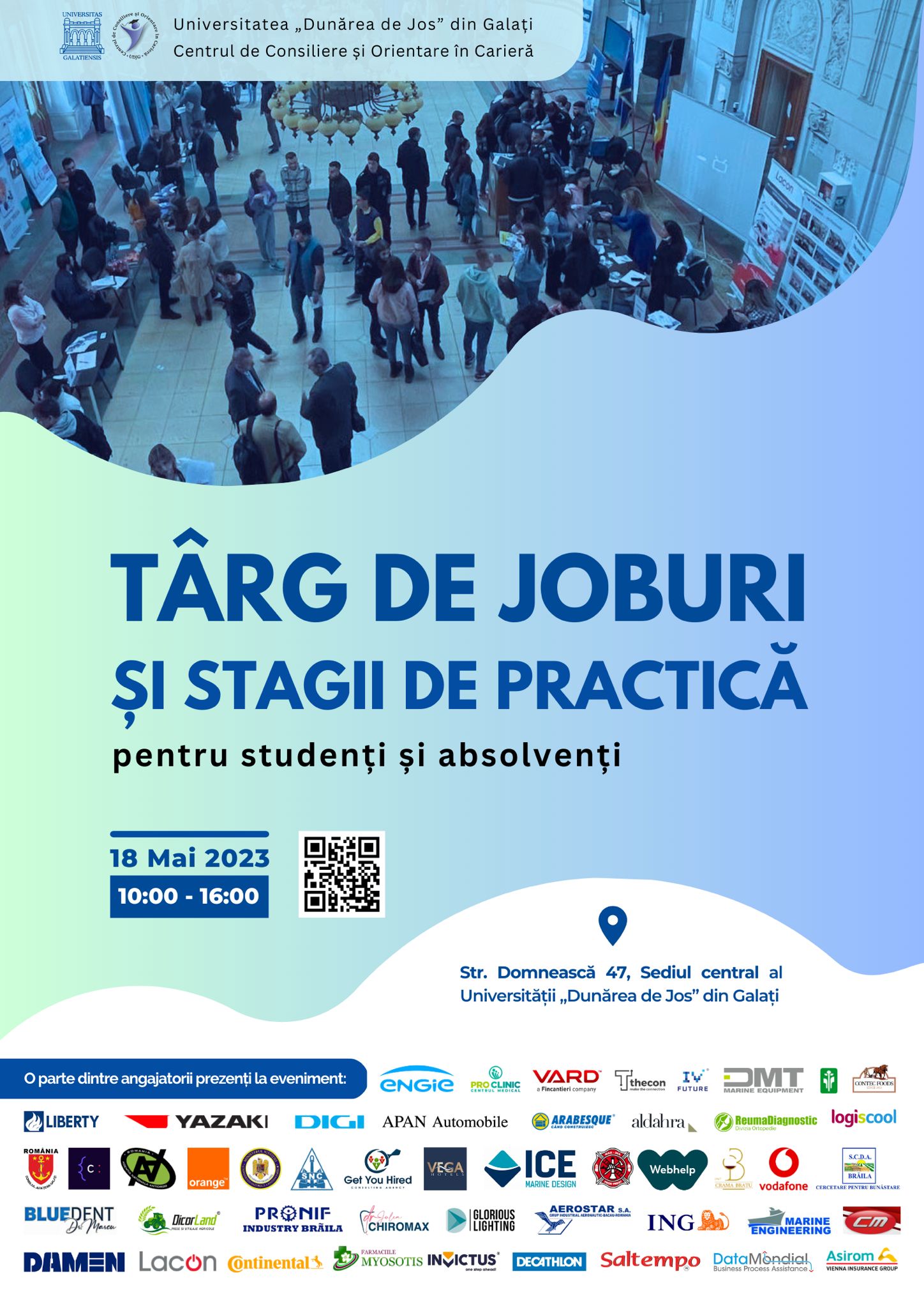 Târg de joburi și stagii de practică la Universitatea „Dunărea de Jos” din Galați