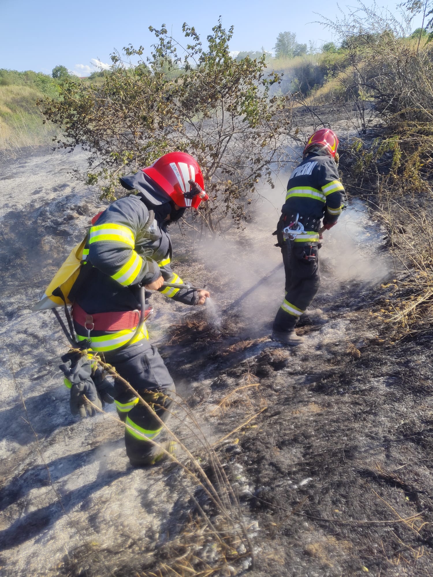 Galați: Incendii puternice de vegetație uscată în județ (FOTO)