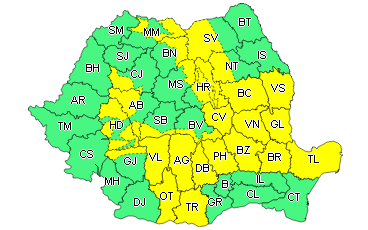 Ploi torenţiale la Galaţi în următoarele ore