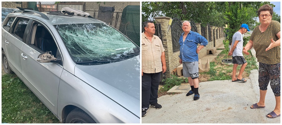 Scandal şi maşini distruse la Mihail Kogălniceanu (FOTO)