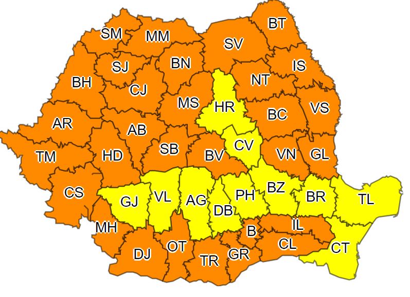 Galaţiul se va afla, timp de două zile, sub două coduri de caniculă