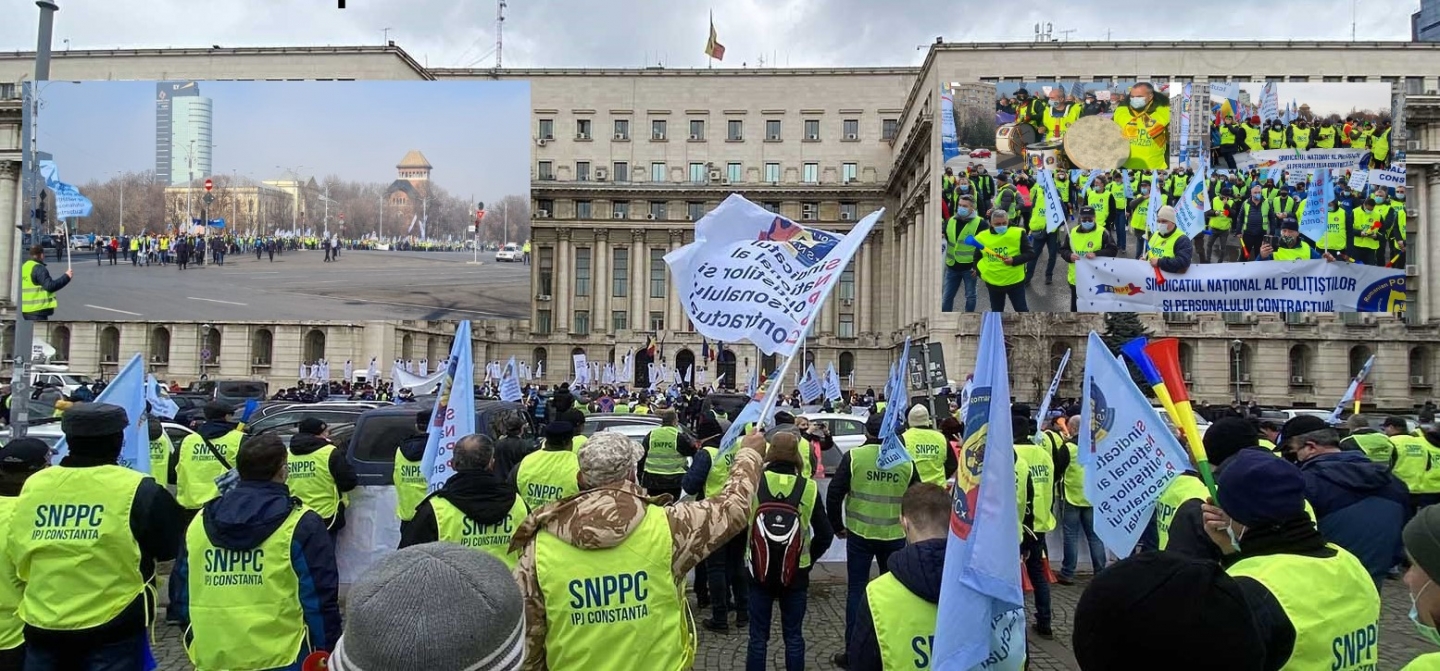 Poliţiştii ies în stradă să protesteze