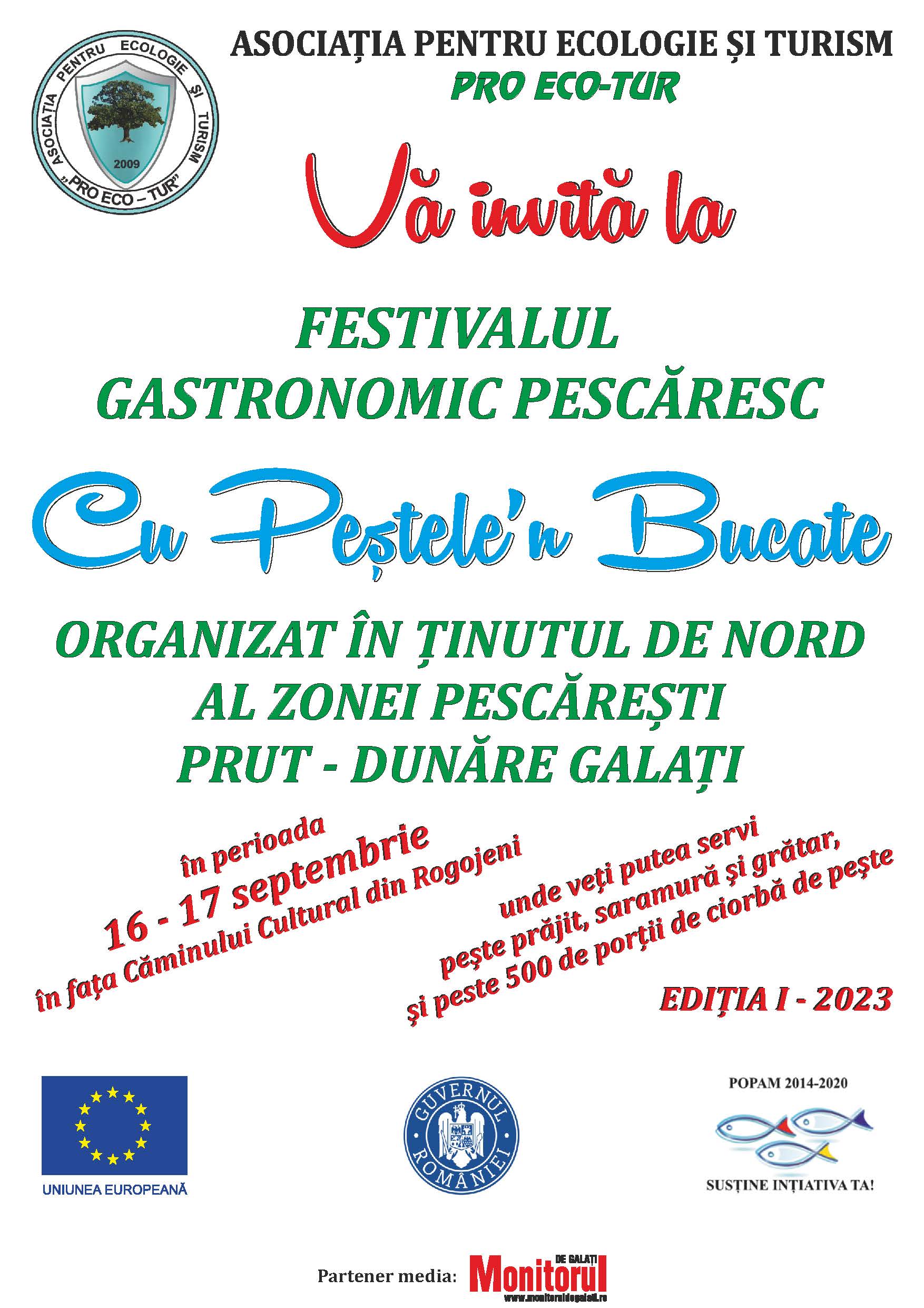 Festival gastronomic pescăresc ”Cu Peştele’n Bucate”, la Rogojeni