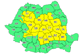 Furtuni puternice la Galați! COD GALBEN emis de ANM pentru județul nostru