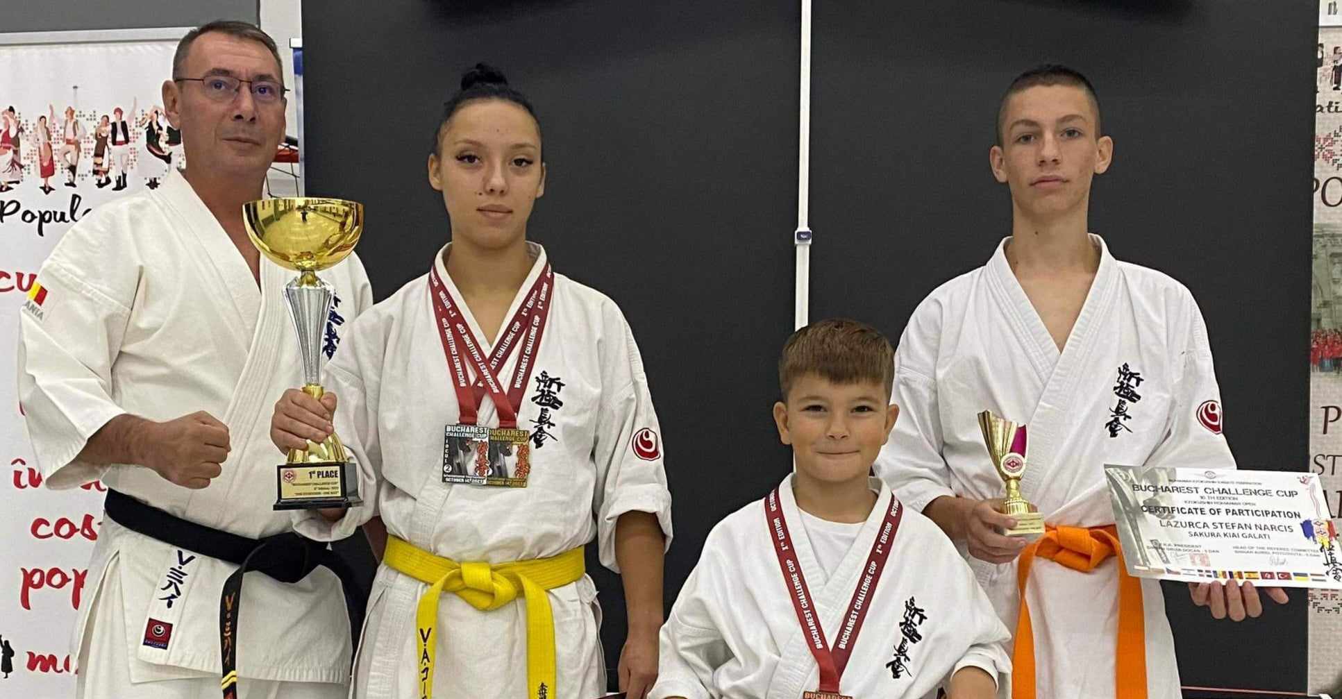 Aur, argint şi bronz pentru sportivii de la Sakura Kiai la Bucharest Challenge Cup