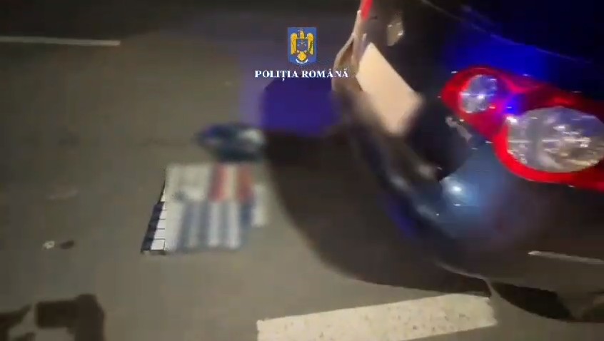 Galaţi: Traficant de ţigări prins cu marfa de contrabandă după o urmărire (VIDEO)