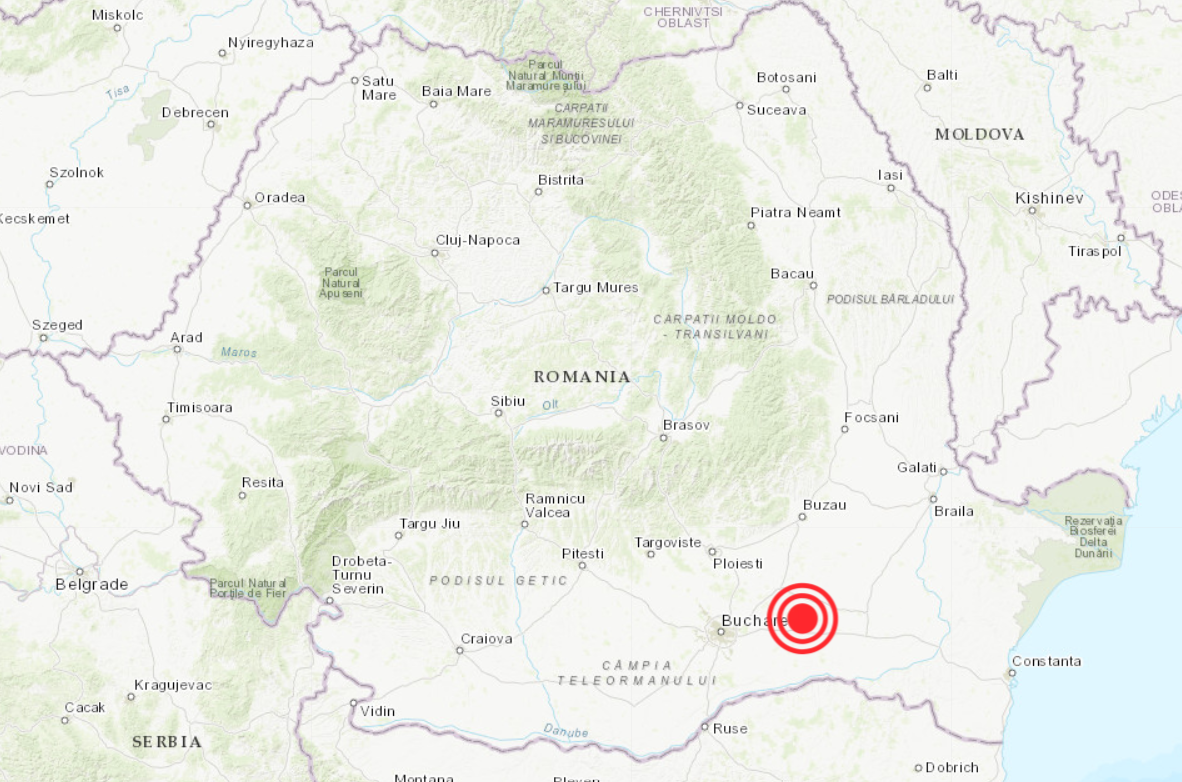 Cutremur de suprafaţă cu epicentrul în apropierea Bucureştiului
