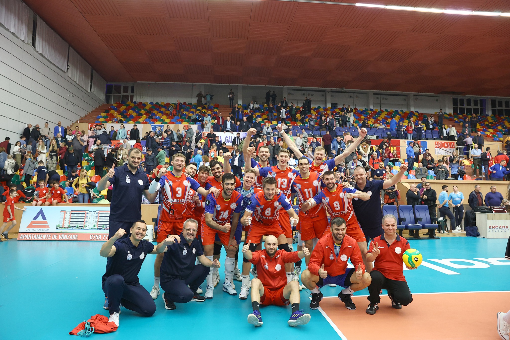 CSM Arcada Galaţi a debutat cu o victorie entuziasmantă în turul 2 preliminar din CEV Champions League