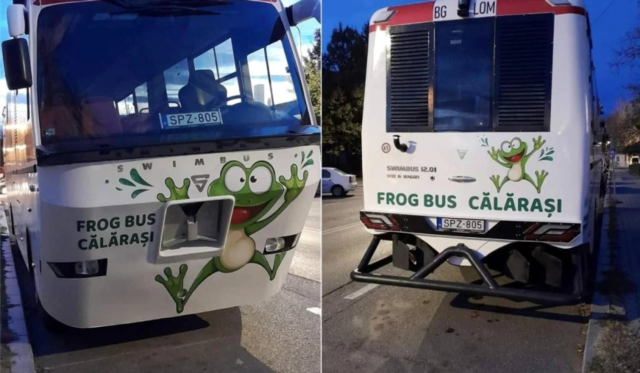 Transport inovator peste Dunăre: Frog Bus, noul autobuz-amfibie care leagă Călăraşi de Silistra