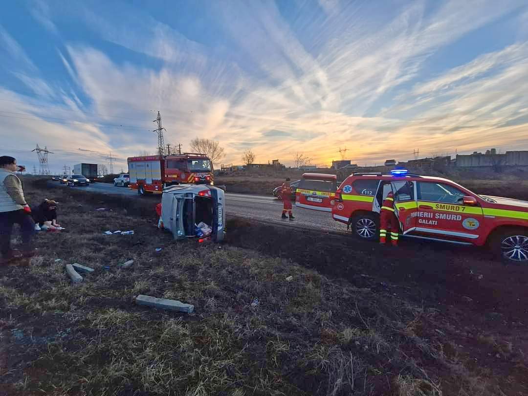 UPDATE: Accident la Movileni, Galați. O femeie este rănită (VIDEO)