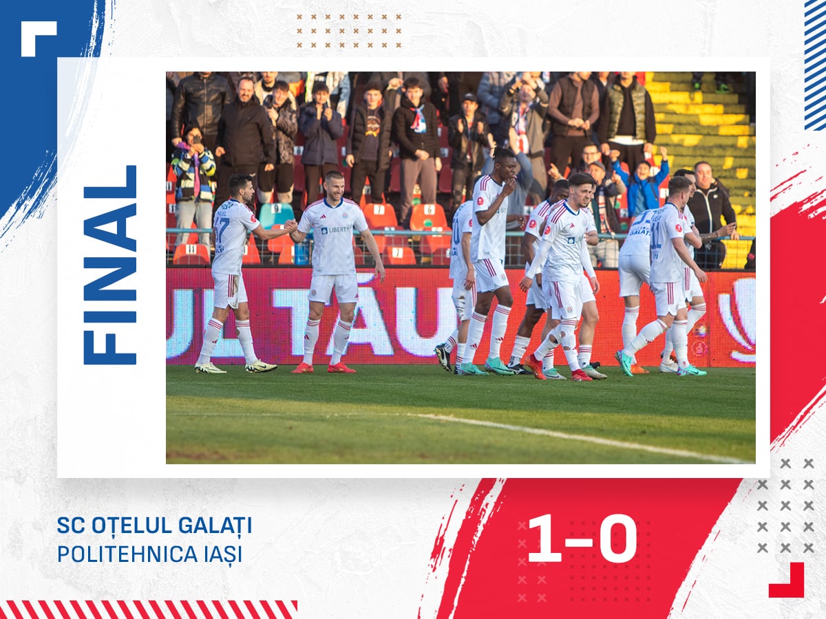 Oţelul a câştigat prima finală din play-out: 1-0 cu Poli Iaşi