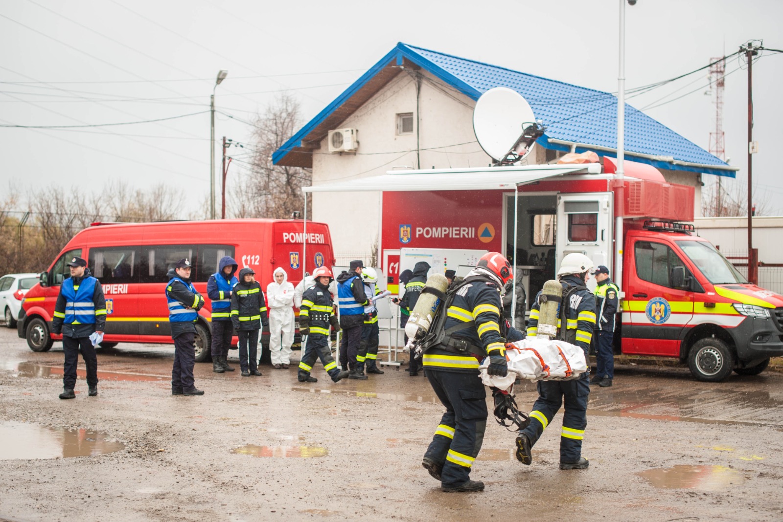 Incendiu urmat de o explozie! Amplu exerciţiu ISU Galaţi (FOTO)