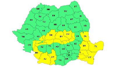 Cod Galben de vânt puternic la Galaţi, până diseară