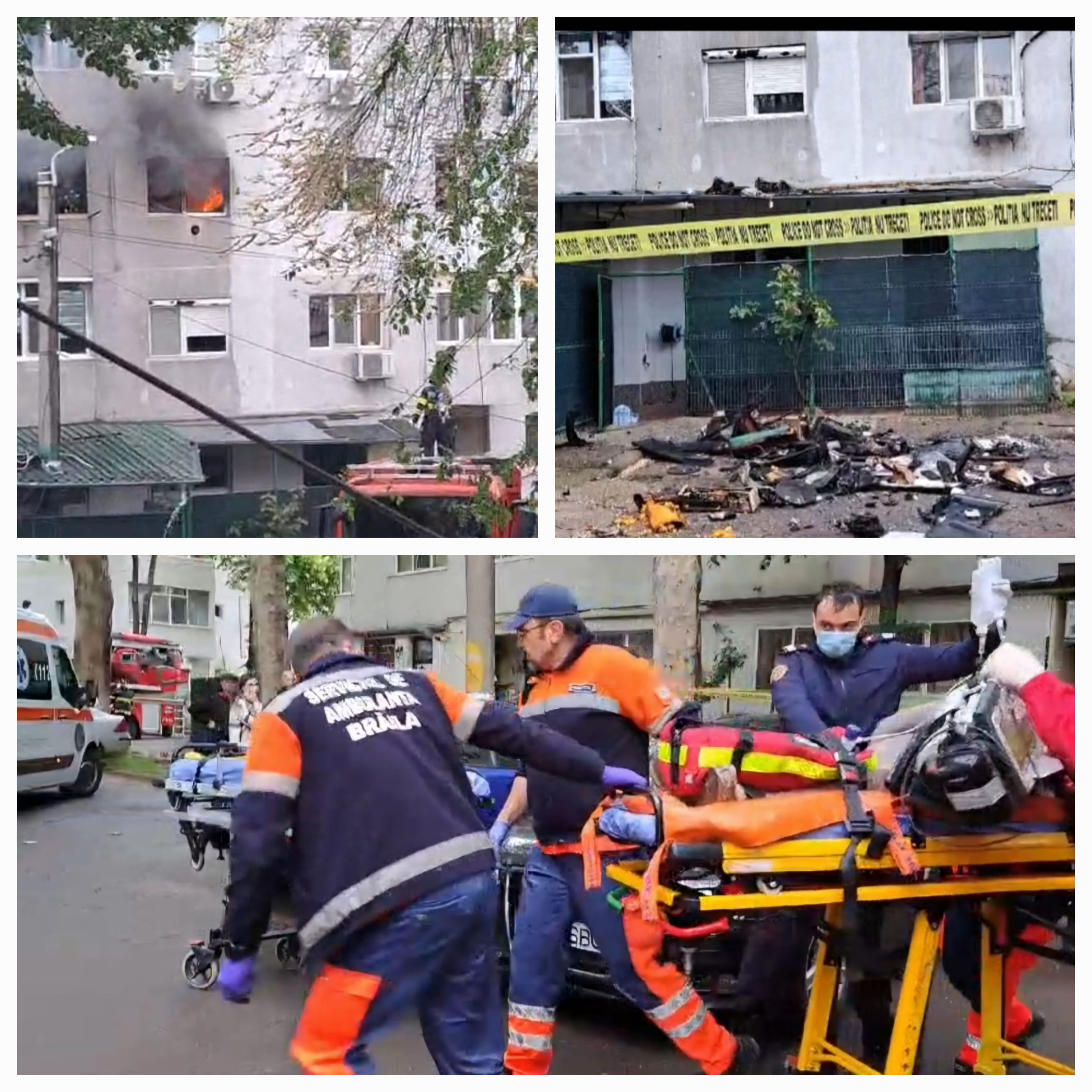 FOTO: Femeie ucisă de fum, fiul, în comă. Tragedie într-un bloc din Brăila (UPDATE)