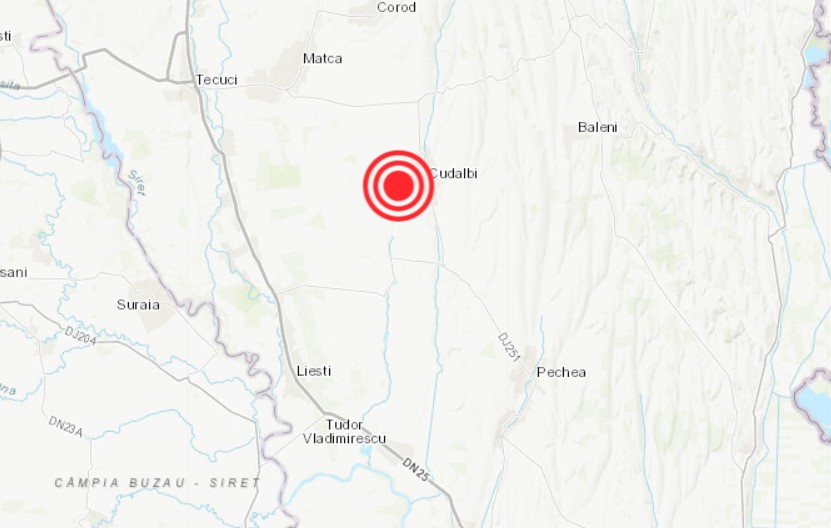 Cutremur de suprafaţă cu epicentrul la Cudalbi