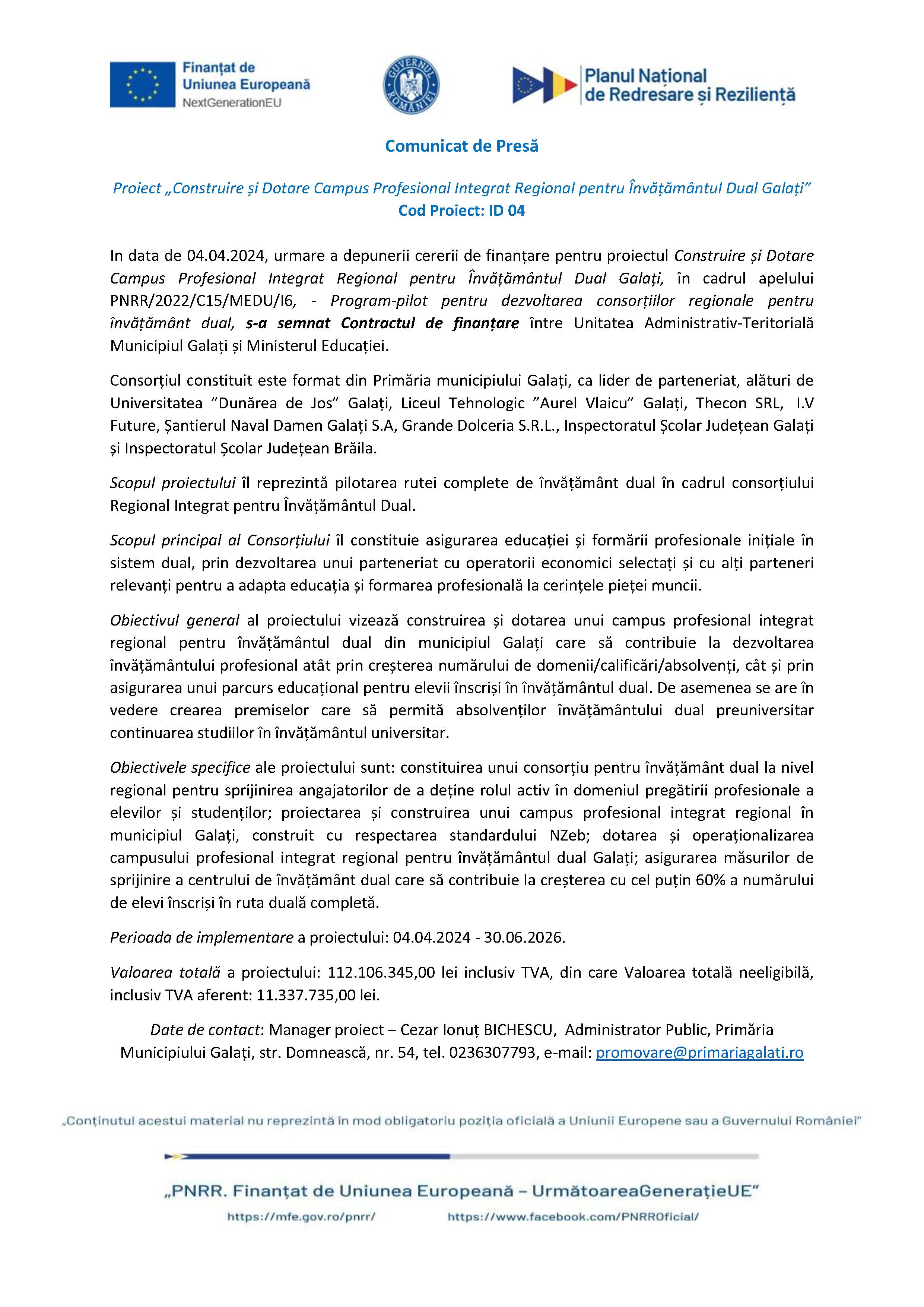 Comunicat de Presă 28 mai 2024