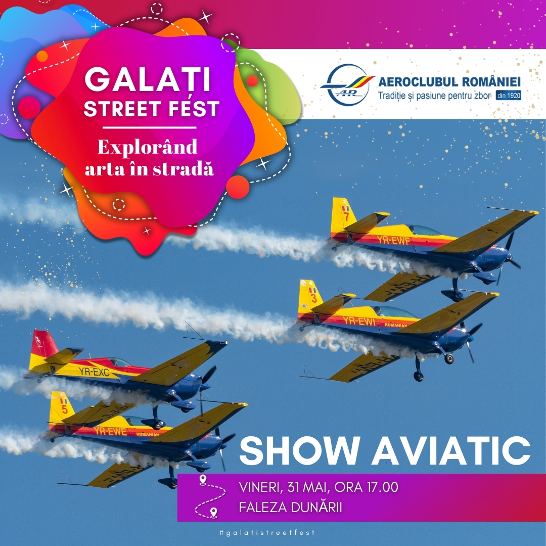 Show aviatic astăzi pe Faleza de la Galaţi