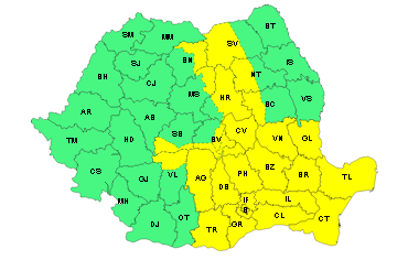Un nou cod galben de furtuni la Galaţi