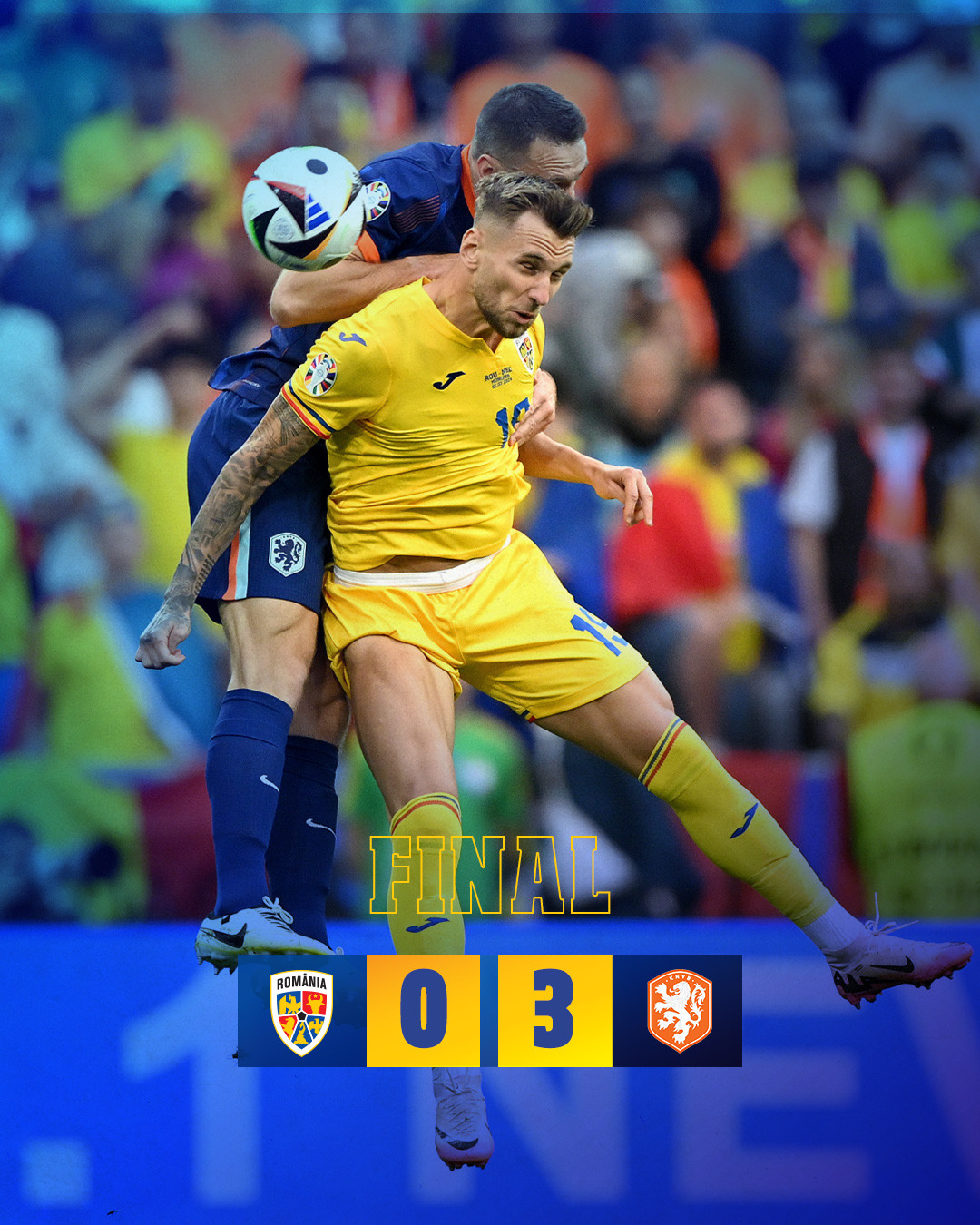 Vis spulberat! România, eliminată în optimi la Euro de Olanda