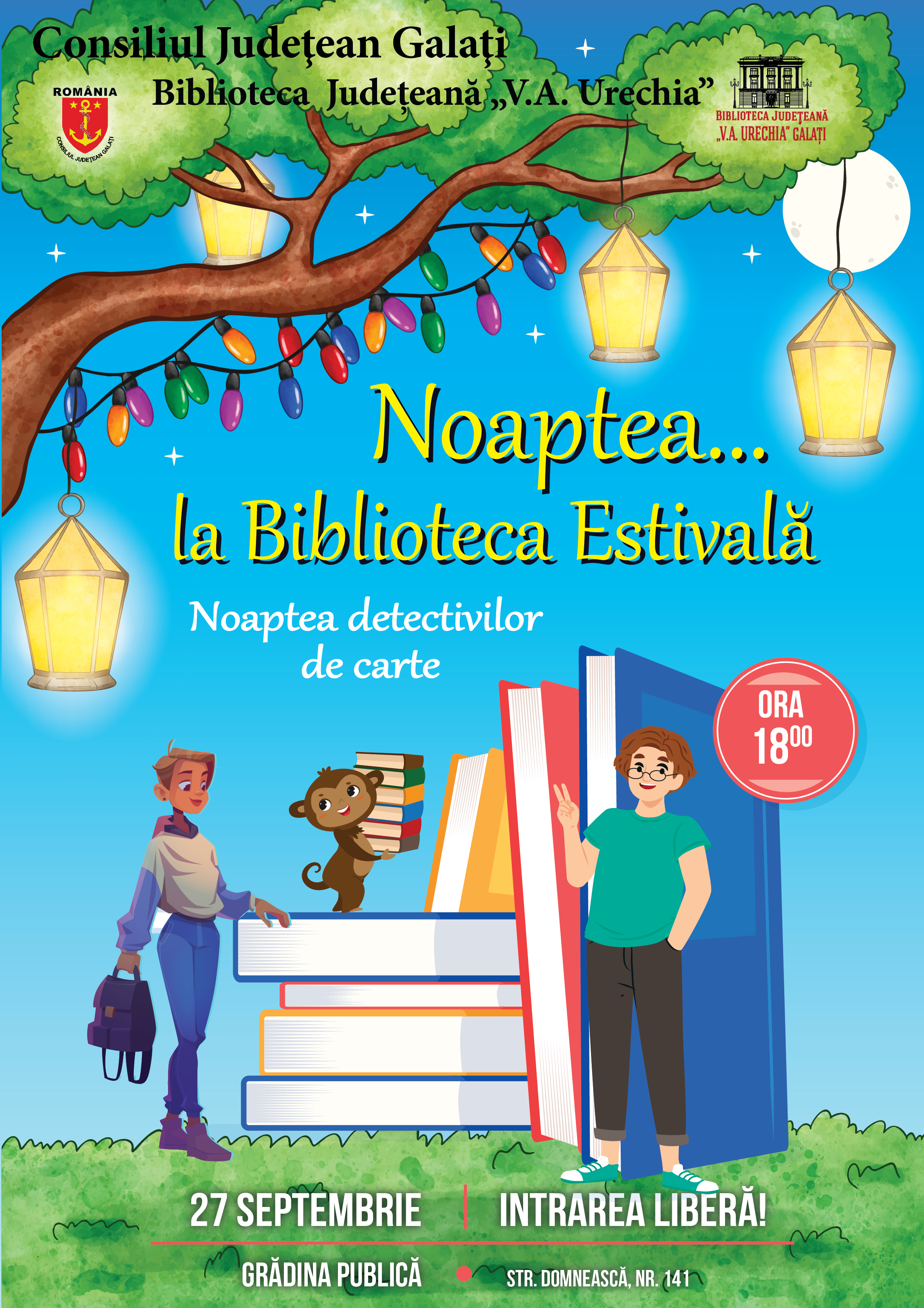 „Noaptea... la Biblioteca Estivală”, în Grădina Publică Galaţi (PROGRAM)