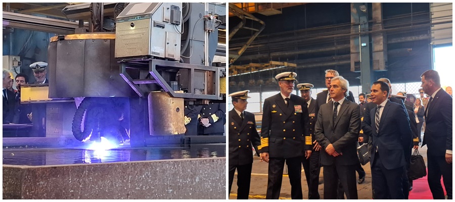 Ceremonii şi invitaţi de onoare la Şantierul Naval Galaţi! A început construcţia portavionului de drone (FOTO)