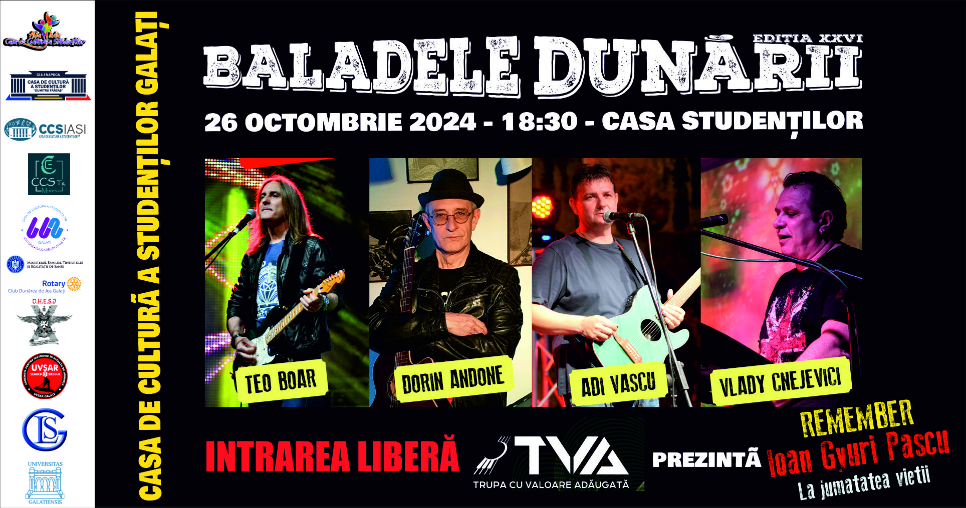 Festivalul Naţional Studenţesc de Muzică Folk „Baladele Dunării” 2024, în acest weekend la Galaţi