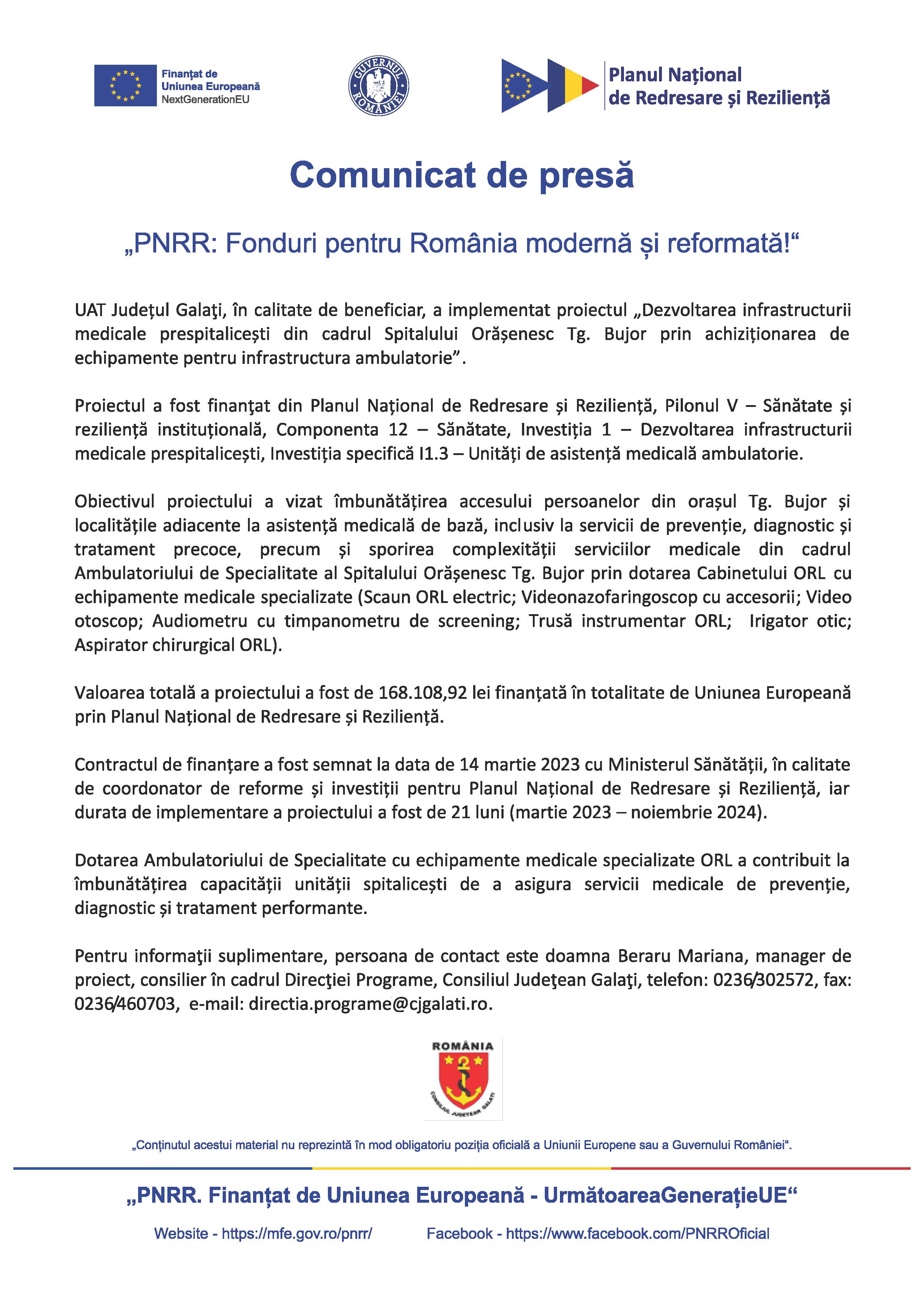 Comunicat de presă 01.11.2024