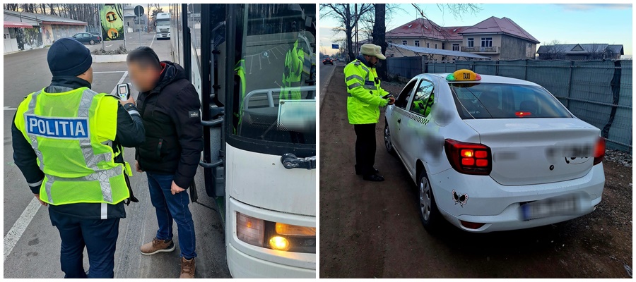 Razie la Brăila: Transportatorii de persoane verificaţi de poliţie (FOTO)