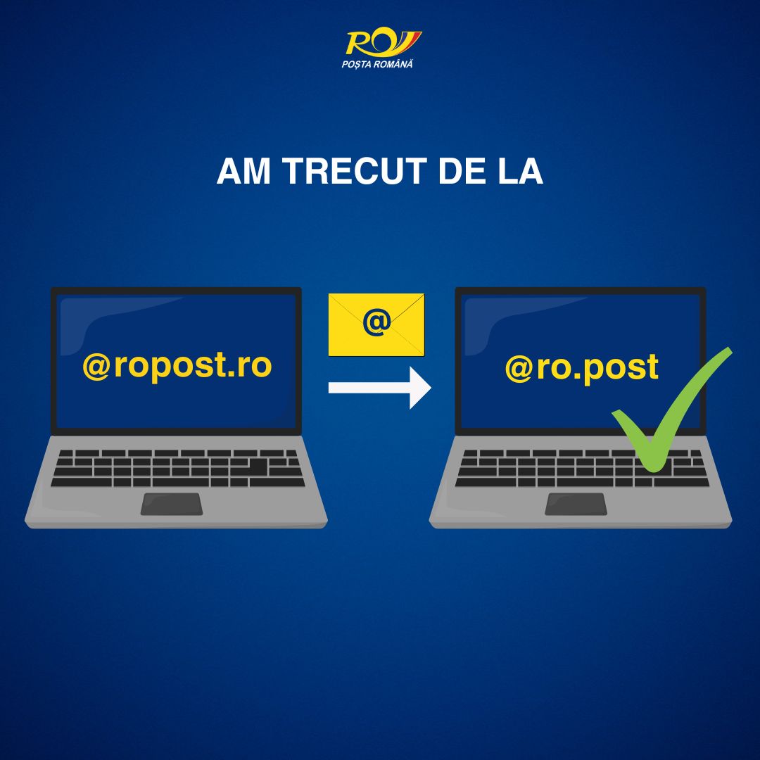 Poşta Română îşi schimbă domeniul de e-mail: ROPOST.RO devine RO.POST
