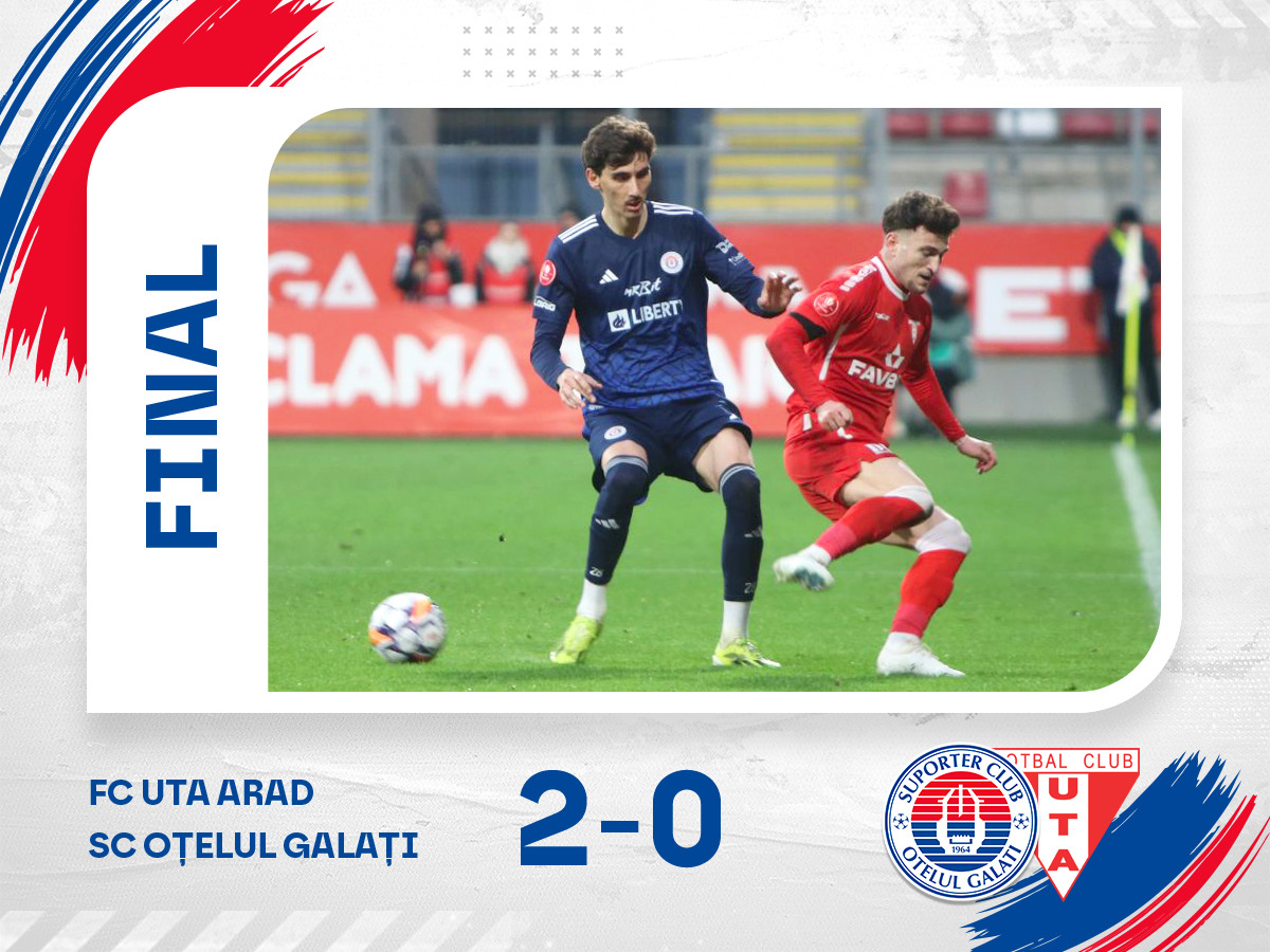 Superliga: Oţelul a pierdut la Arad şi a coborât pe locul 14