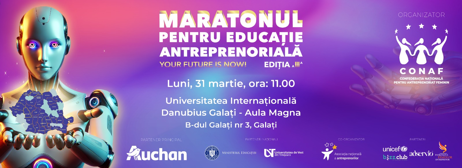 CONAF Sucursala Galaţi organizează pe 31 martie semifinala „MARATONULUI PENTRU EDUCAŢIE ANTREPRENORIALĂ”