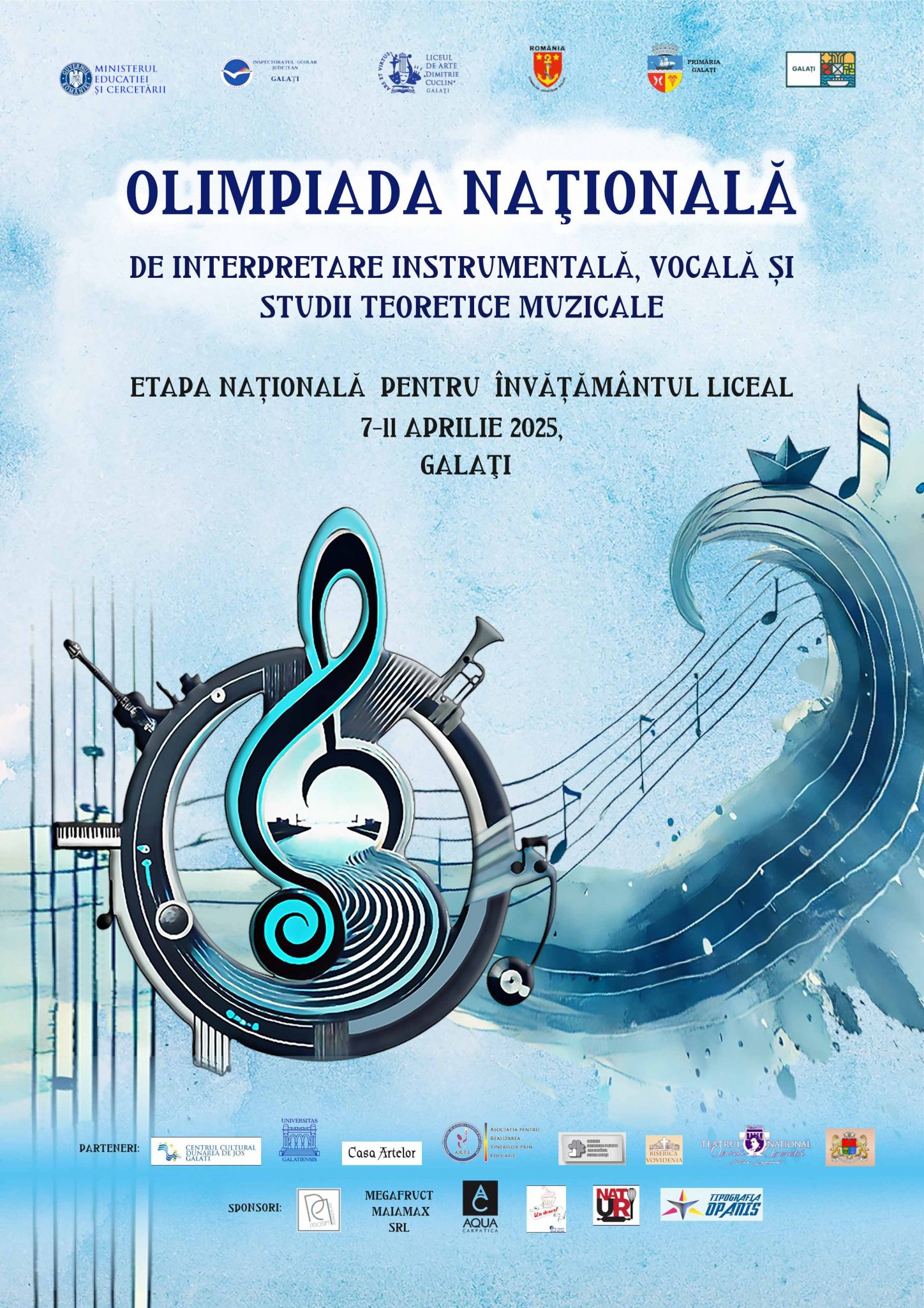 Galaţi devine capitala muzicii: Olimpiada Naţională de Interpretare Instrumentală, Vocală şi Studii Teoretice Muzicale se desfăşoară pentru prima dată în oraş