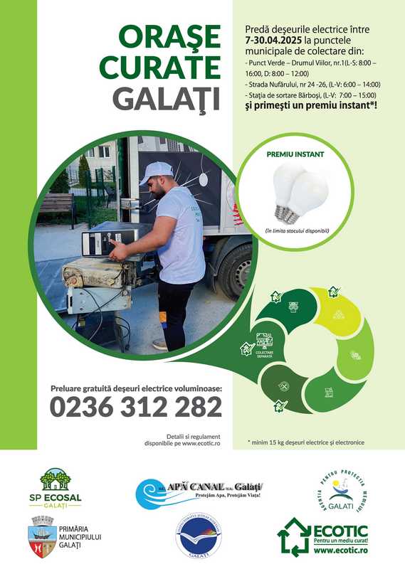 SP Ecosal Galaţi: O nouă campanie de colectare a deşeurilor electrice şi electronice