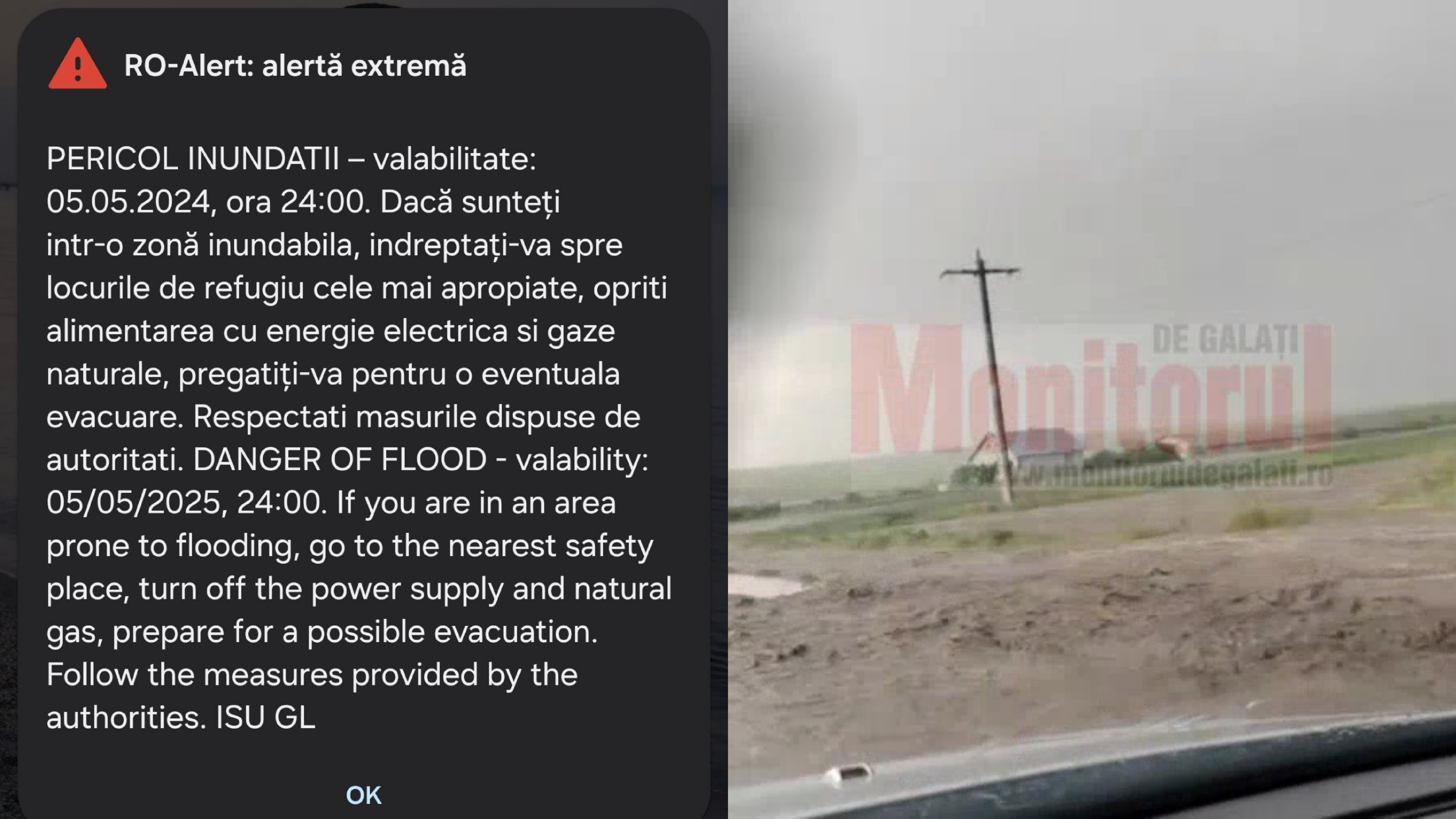 VIDEO: RO-Alert de inundații și furtună, la Galați