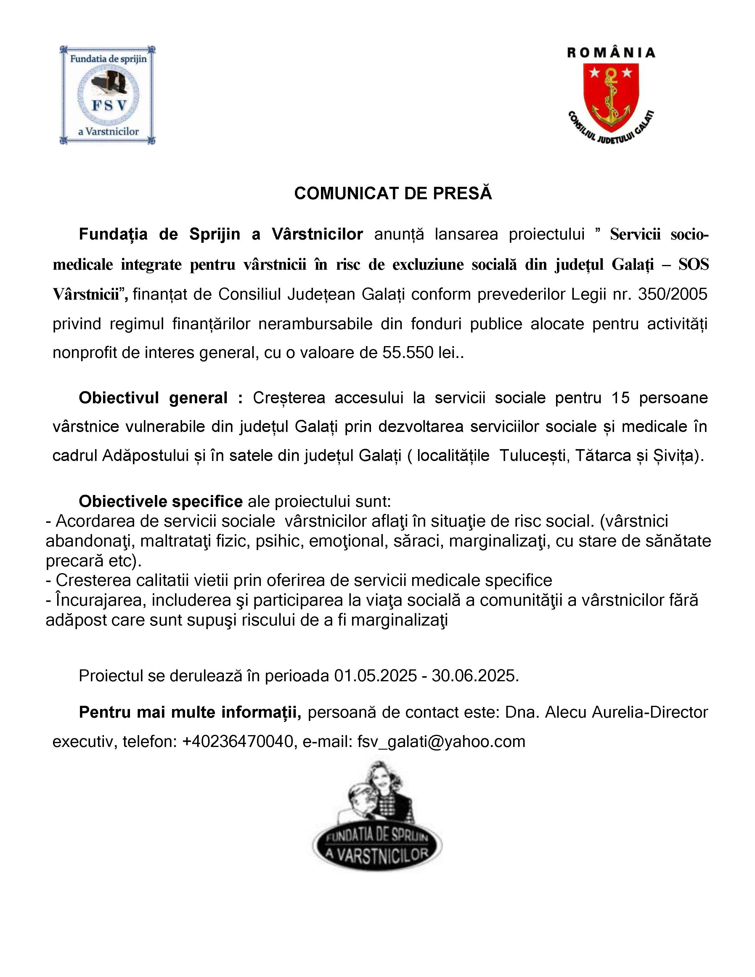 COMUNICAT DE PRESĂ 08.05.2025