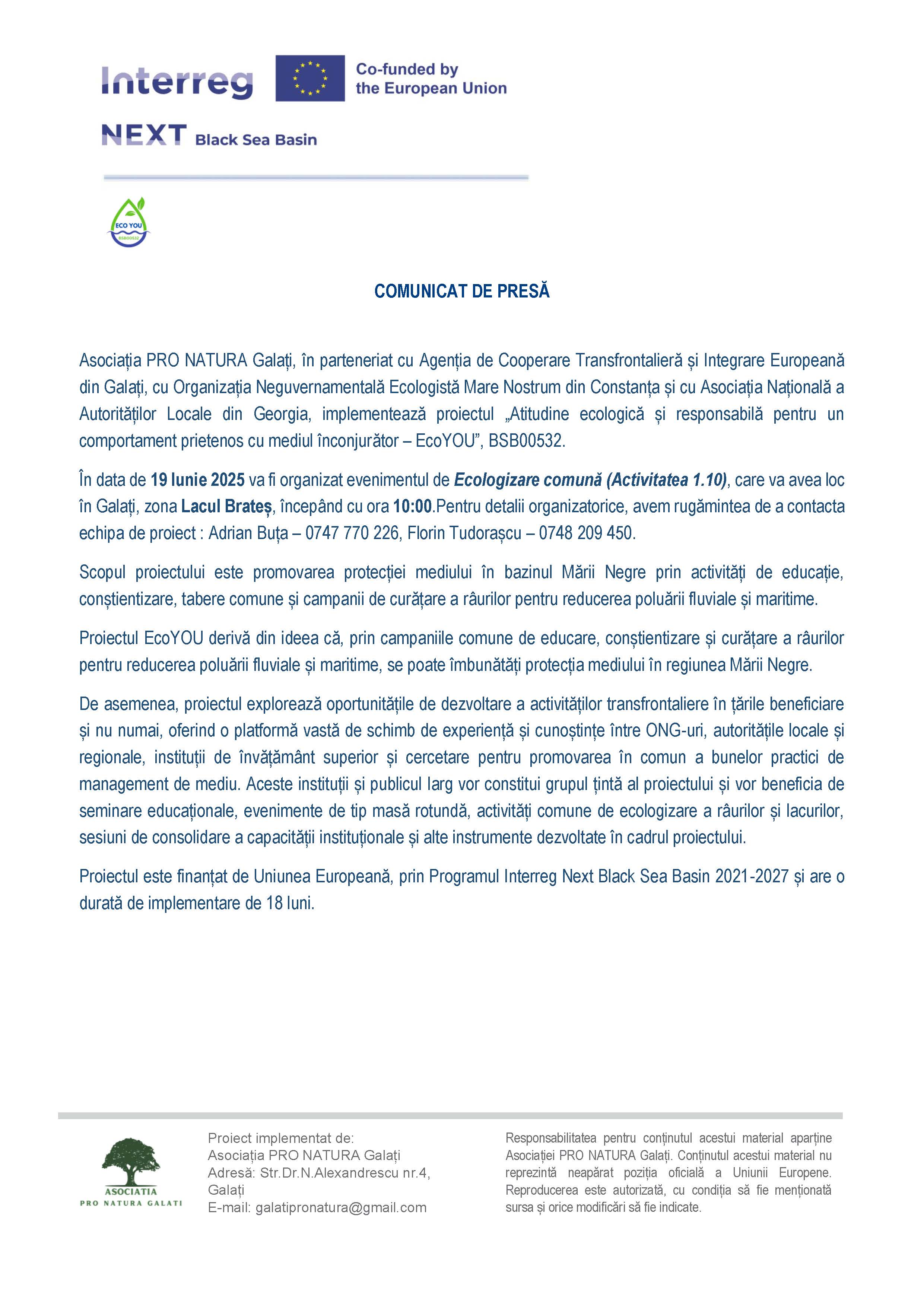 COMUNICAT DE PRESĂ 16.06.2025