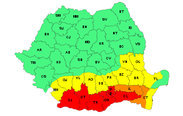Avertizare meteo pentru judeţul Galaţi: Cod galben de val de căldură şi disconfort termic ridicat