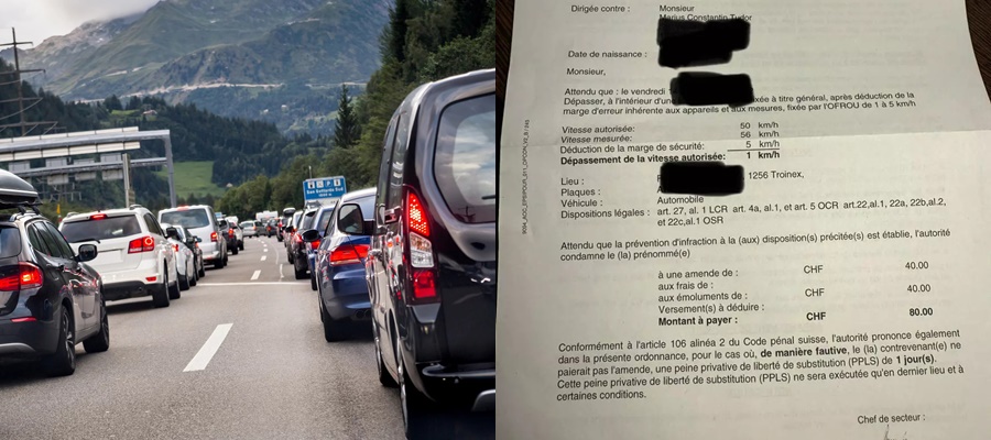 Şofer român amendat în Elveţia pentru 1 km/h peste limita legală