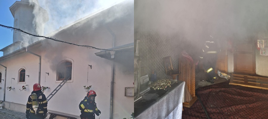 UPDATE | Galaţi: Incendiu izbucnit la o biserică, în Micro 20 - FOTO/VIDEO