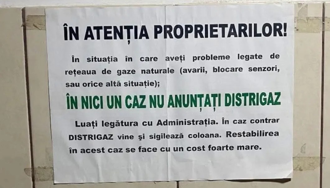 Distrigaz Sud Reţele: Repunerea gazelor nu se taxează când întreruperea este din motive tehnice