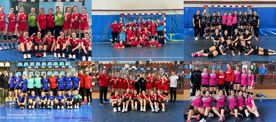 Junioarele 1 de la CSM Galaţi, junioarele 2 şi 3 de la ACS Lucian Bute, pe primul loc în grupele geografice