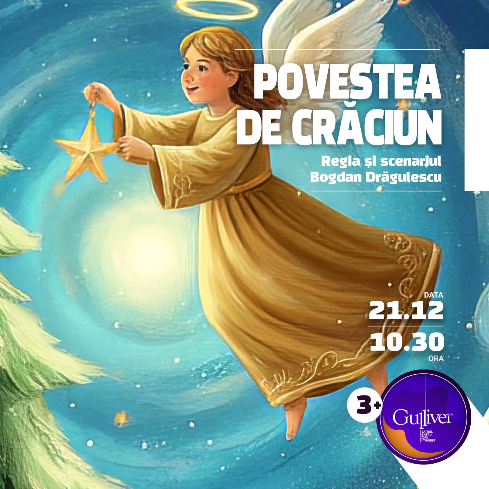 „Povestea de Crăciun”, ultimul spectacol al anului 2025 la Teatrul pentru Copii şi Tineret „Gulliver”