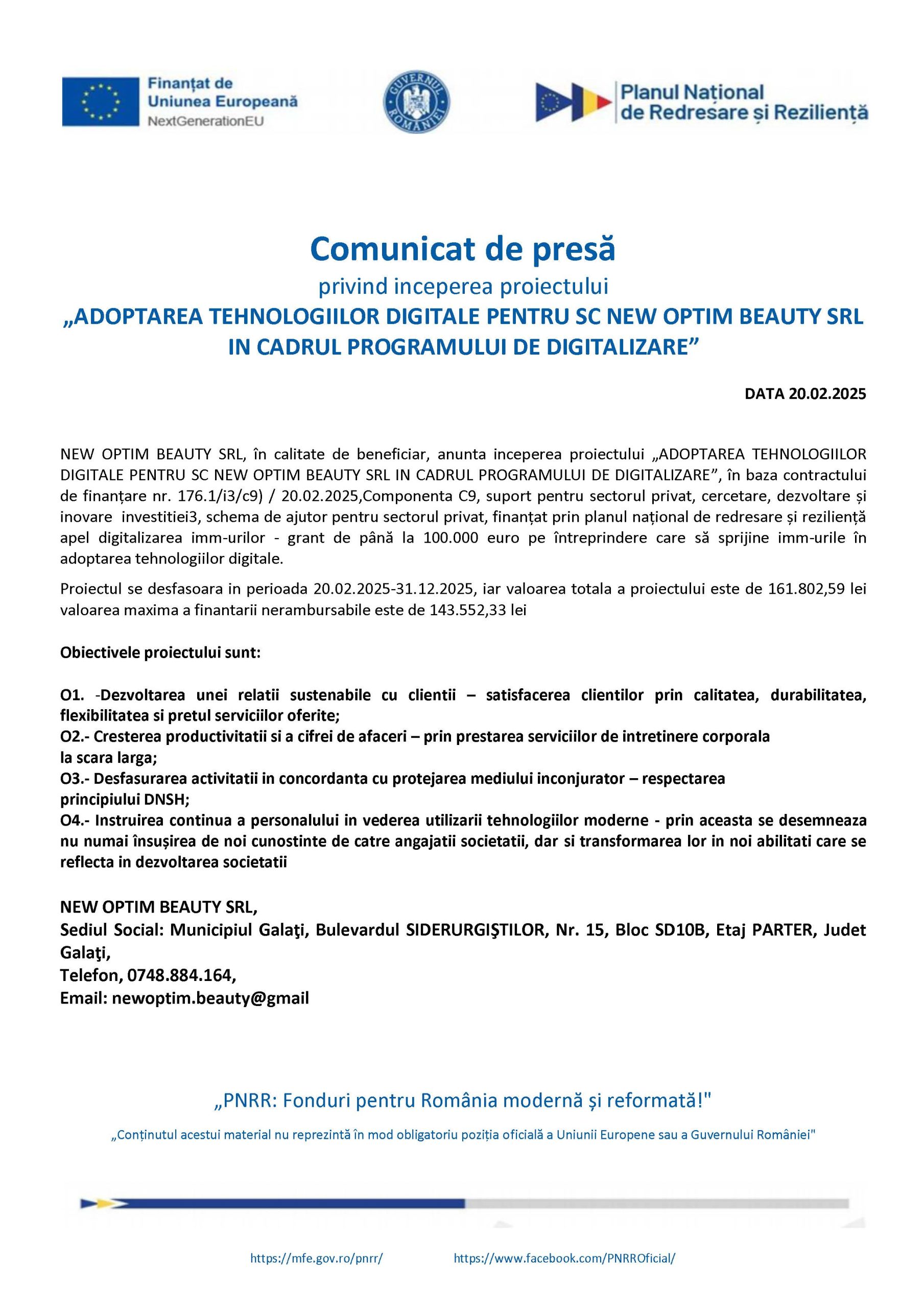 Comunicat de presă DATA 20.02.2025