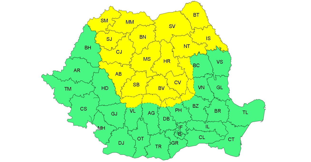 Nordul Moldovei intră „la congelator”: COD GALBEN de temperaturi extreme până miercuri dimineaţă