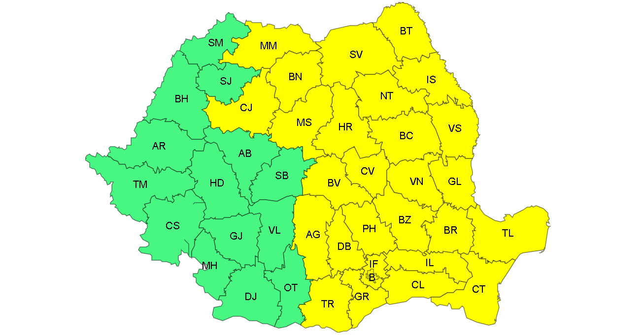 Galaţi: COD GALBEN de ger năpraznic în weekend