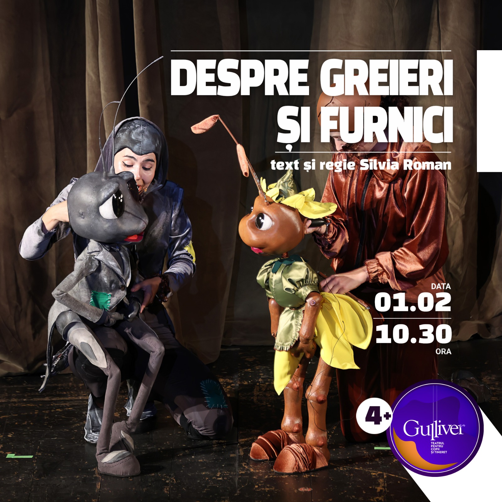 Spectacolul „Despre greieri şi furnici” deschide programul lunii februarie la Teatrul „Gulliver” Galaţi