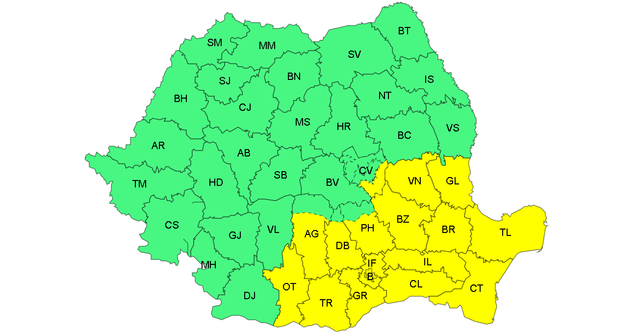 COD GALBEN: O nouă rundă de ninsori la Galaţi, până duminică! Se va depune strat zdravăn de zăpadă