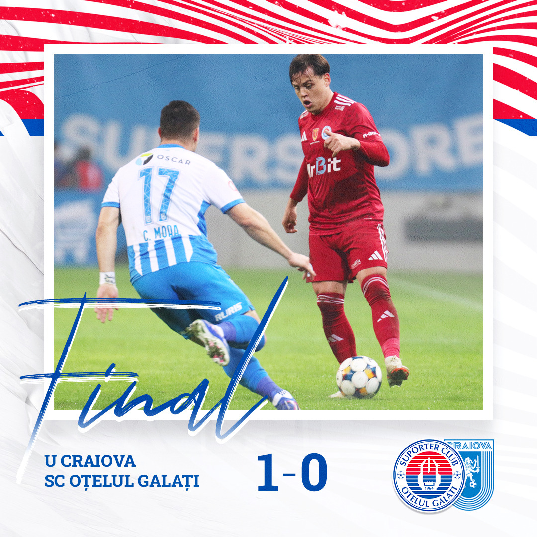 Rezultat final: U Craiova - OŢELUL GALAŢI 1-0 (0-0)